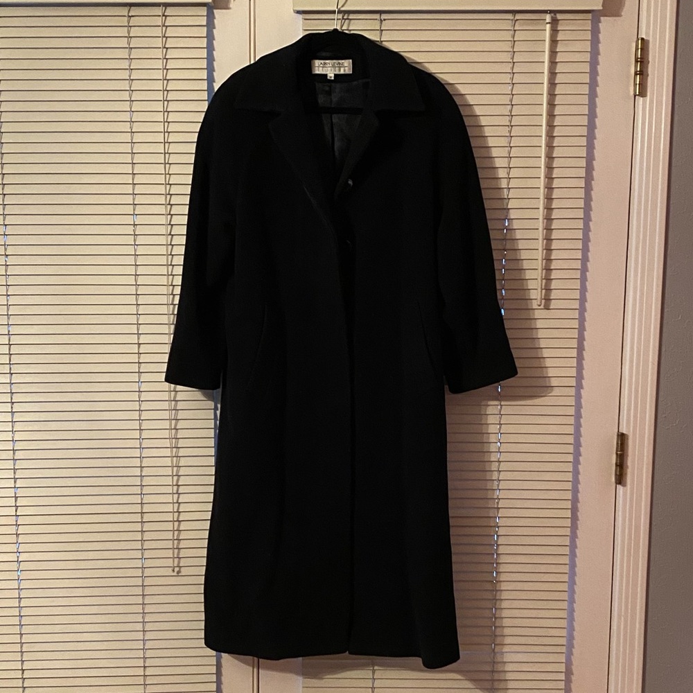 Larry Levine Long wool/cashmere pea coat